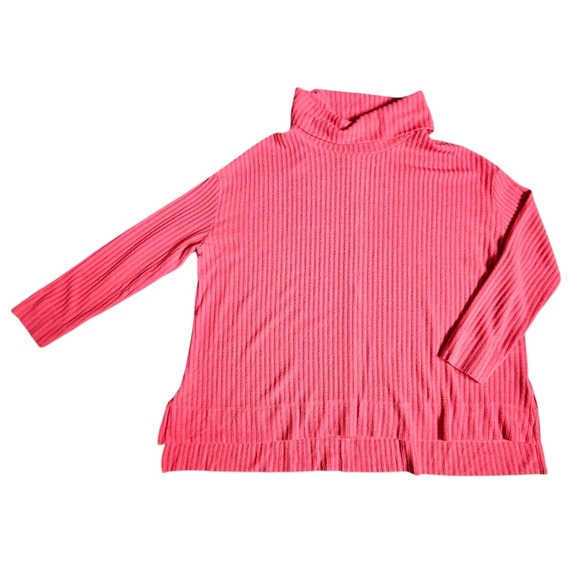 Maeve by Anthropologie Vanna Coral Pink Ribbed Top Size L - Picture 5 of 10